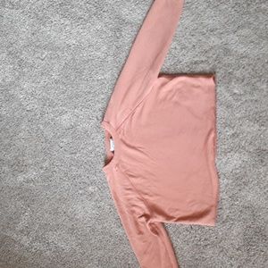 Orange cropped long-sleeved shirt. Size Junior XS, by Aerie.